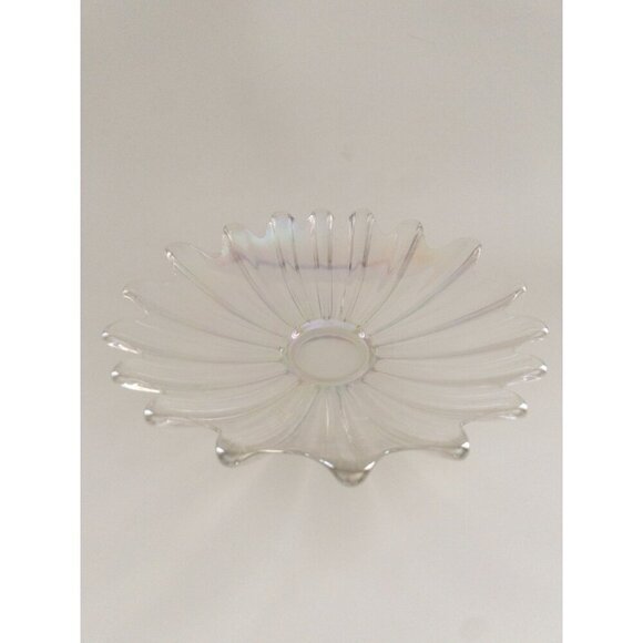 Iridescent Carnival Glass Decorative Plate With Scalloped Edges 10" Diameter - Picture 11 of 12